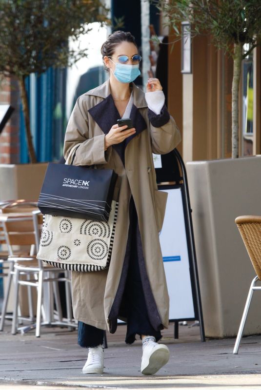 LILY JAMES Out Shopping for Flowers in Primrose Hill 10/08/2020