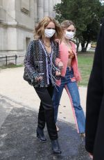 LILY-ROSE DEPP and VANESSA PARADIS Leaves Chanel Fashion show at PWF in Paris 10/06/2020
