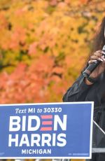 LIZZO Speak at Campaigns for Democratic Presidential Candidates Joe Biden and Kamala Harris in Detroit 10/23/2020