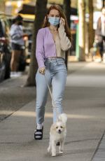 MADELAINE PETSH Out with Her Dog in Vancouver 10/02/2020