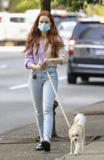 MADELAINE PETSH Out with Her Dog in Vancouver 10/02/2020