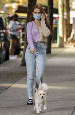 MADELAINE PETSH Out with Her Dog in Vancouver 10/02/2020