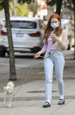 MADELAINE PETSH Out with Her Dog in Vancouver 10/02/2020
