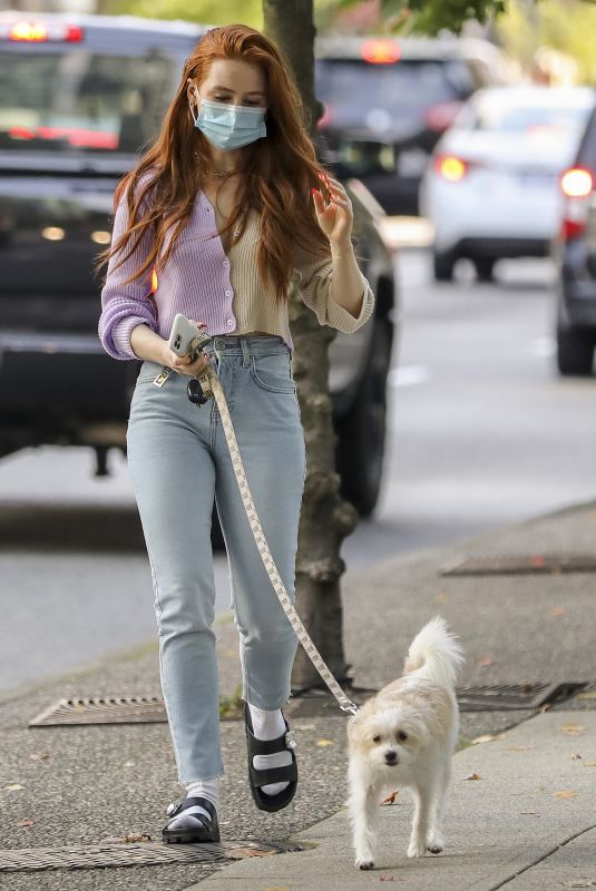 MADELAINE PETSH Out with Her Dog in Vancouver 10/02/2020
