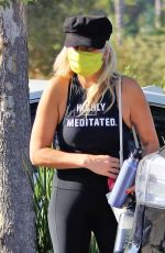 MALIN AKERMAN in Black Leggings and Tank Top Out in Los Angeles 10/06/2020
