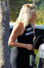 MALIN AKERMAN in Black Leggings and Tank Top Out in Los Angeles 10/06/2020