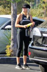 MALIN AKERMAN in Black Leggings and Tank Top Out in Los Angeles 10/06/2020