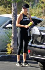 MALIN AKERMAN in Black Leggings and Tank Top Out in Los Angeles 10/06/2020