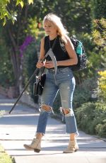 MALIN AKERMAN in Ripped Jeans Out in Los Angeles 10/30/2020
