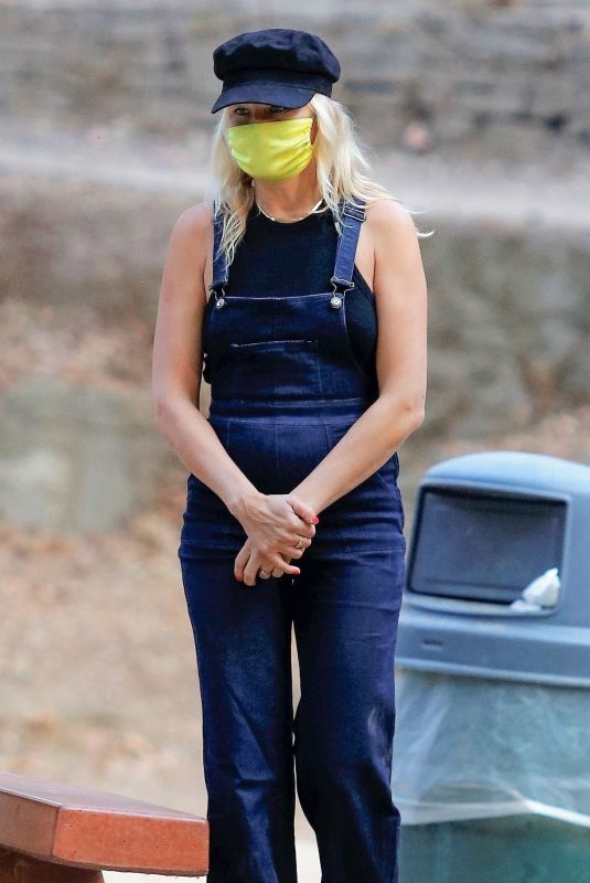 MALIN AKERMAN Out with her Dog at Griffith Park in Los Angeles 10/08/2020