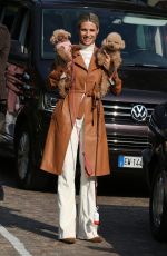 MICHELE HUNZIKER Out with Her Dogs in Bergamo 10/10/2020