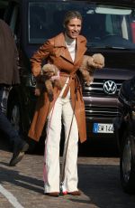 MICHELE HUNZIKER Out with Her Dogs in Bergamo 10/10/2020