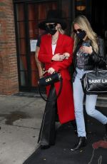 MILEY CYRUS in a Red Trench Coat Out in New York 10/02/2020