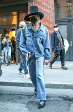 MILEY CYRUS in Double Denim Out and About in New York 10/02/2020