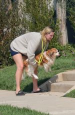MISCHA BARTON Out with her Dog in Los Angeles 10/04/2020