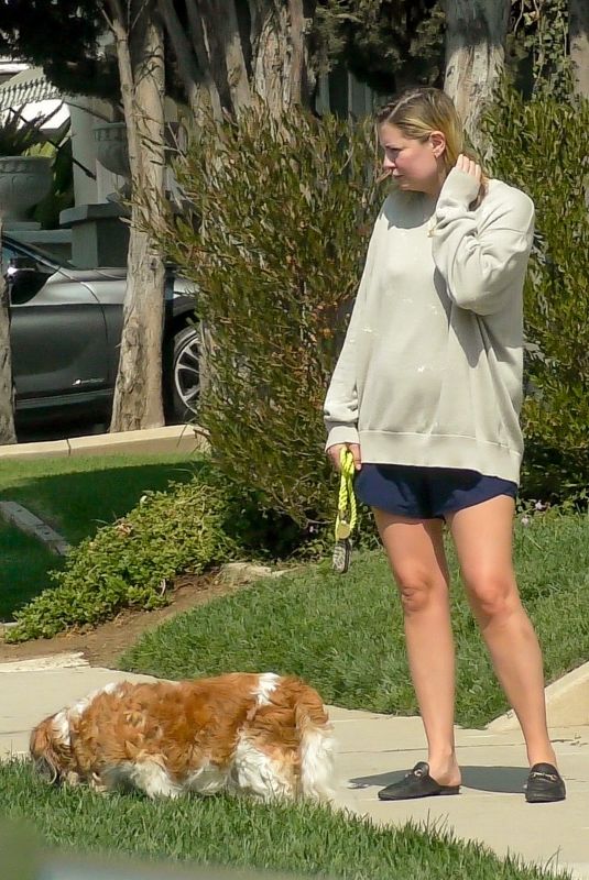 MISCHA BARTON Out with her Dog in Los Angeles 10/04/2020