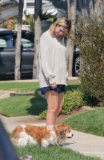 MISCHA BARTON Out with her Dog in Los Angeles 10/04/2020