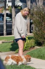 MISCHA BARTON Out with her Dog in Los Angeles 10/04/2020
