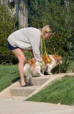 MISCHA BARTON Out with her Dog in Los Angeles 10/04/2020