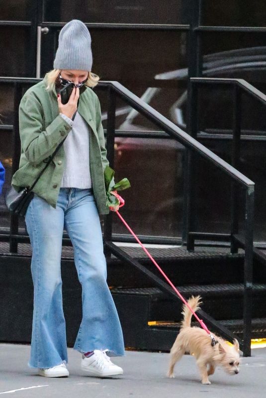 NAOMI WATTS Out with Her Dog in New York 10/17/2020
