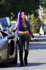 NIKITA DRAGUN Out with Her Lamborghini in Hollywood 10/26/2020