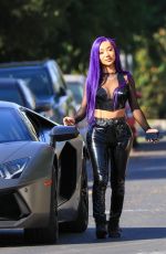 NIKITA DRAGUN Out with Her Lamborghini in Hollywood 10/26/2020