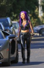 NIKITA DRAGUN Out with Her Lamborghini in Hollywood 10/26/2020