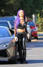 NIKITA DRAGUN Out with Her Lamborghini in Hollywood 10/26/2020