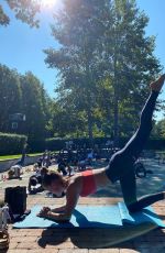 NINA AGDAL Doing Yoga at a Park - Instagram Photos 10/04/2020