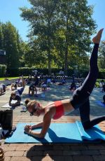 NINA AGDAL Doing Yoga at a Park - Instagram Photos 10/04/2020