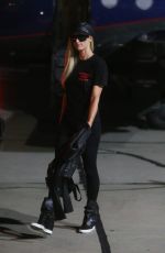 PARIS HILTON All in Black Arrives in Los Angeles 10/09/2020