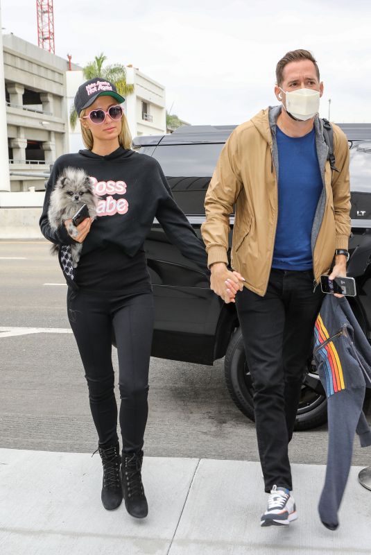 PARIS HILTON and Carter Reum at LAX Airport in Los Angeles 10/22/2020