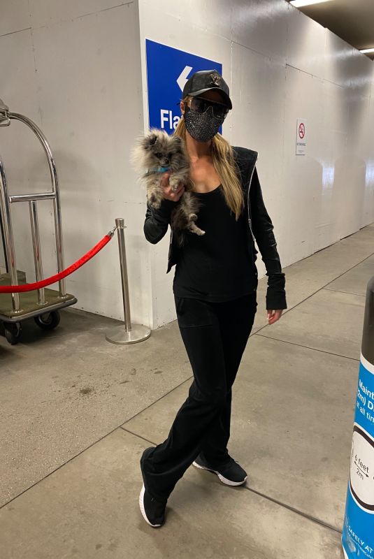 PARIS HILTON at LAX Airport in Los Angeles 10/29/2020