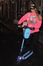 PARIS HILTON Out Riding a Scooter in New York 10/30/2020