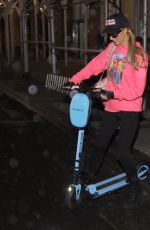 PARIS HILTON Out Riding a Scooter in New York 10/30/2020