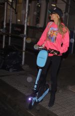 PARIS HILTON Out Riding a Scooter in New York 10/30/2020