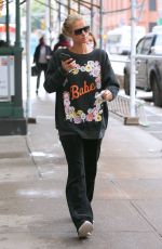 PARIS HILTON Wearing a Babe Sweater Out in New York 10/28/20020