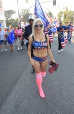 PHOEBE PRICE and ANGELIQUE FRENCHY MORGAN at Trump Rally in Beverly Hills 10/03/2020