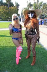 PHOEBE PRICE and ANGELIQUE FRENCHY MORGAN at Trump Rally in Beverly Hills 10/03/2020