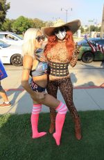 PHOEBE PRICE and ANGELIQUE FRENCHY MORGAN at Trump Rally in Beverly Hills 10/03/2020