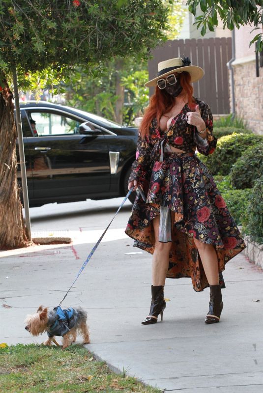 PHOEBE PRICE Out with Her Dog in Los Angeles 10/15/2020