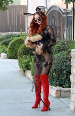 PHOEBE PRICE Out with Her Dog in Los Angeles 10/30/2020