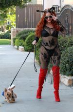 PHOEBE PRICE Out with Her Dog in Los Angeles 10/30/2020