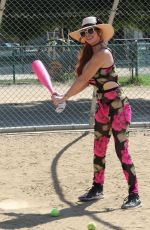 PHOEBE PRICE Playing Baseball Out in Los Angeles 10/11/2020
