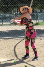 PHOEBE PRICE Playing Baseball Out in Los Angeles 10/11/2020
