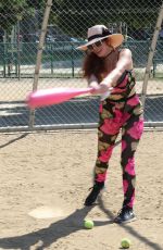 PHOEBE PRICE Playing Baseball Out in Los Angeles 10/11/2020