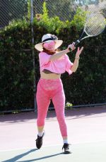PHOEBE PRICE Playing Tennis at a Court in Los Angeles 10/12/2020