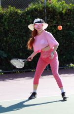 PHOEBE PRICE Playing Tennis at a Court in Los Angeles 10/12/2020