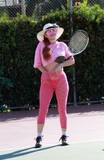 PHOEBE PRICE Playing Tennis at a Court in Los Angeles 10/12/2020