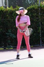 PHOEBE PRICE Playing Tennis at a Court in Los Angeles 10/12/2020